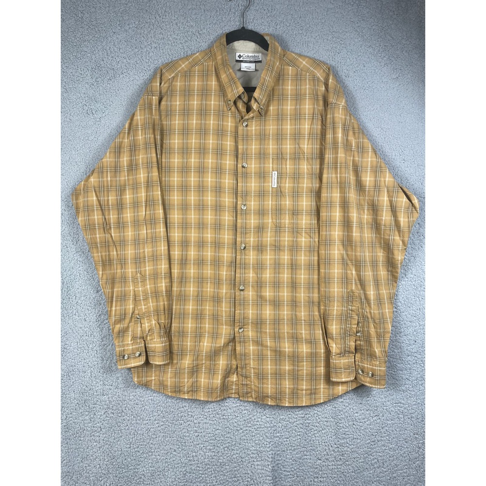 Columbia Men's Button Up Plaid Long Sleeve Shirt Size XXL